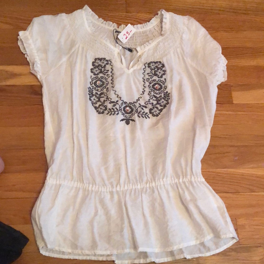 White beaded blouse